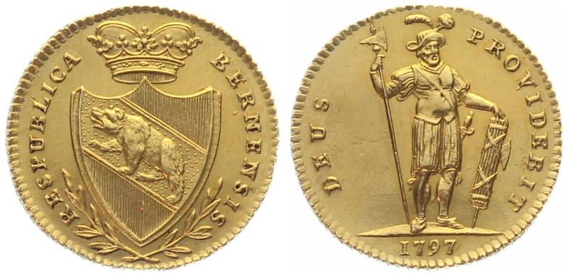 Bern Duplone 1797 – Krieger | historische Goldmünze
